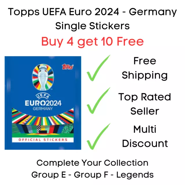 Topps UEFA Euro 2024 Germany Single Stickers - Group E & F - Buy 4 get 10 Free