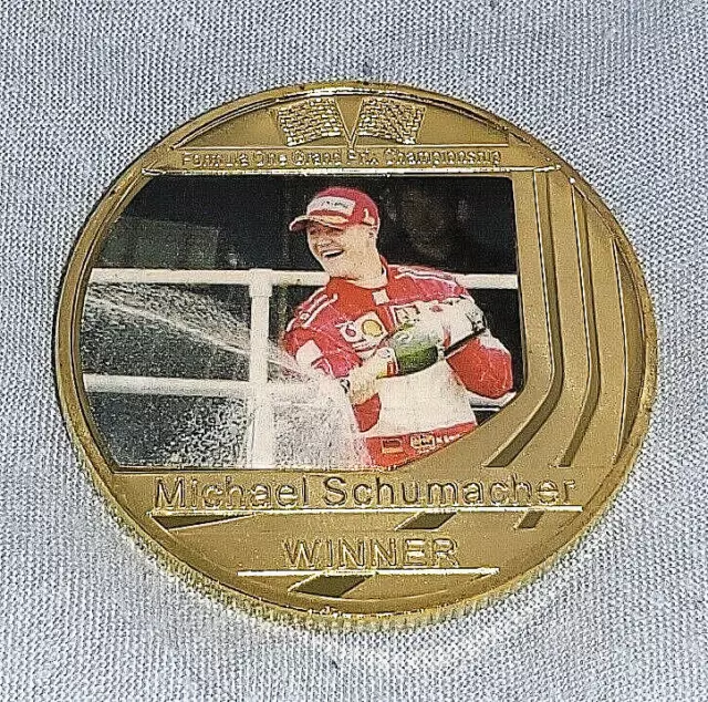 Michael Schumacher Gold Coin German Motor Sport Ferrari World Champion Car Fast 3