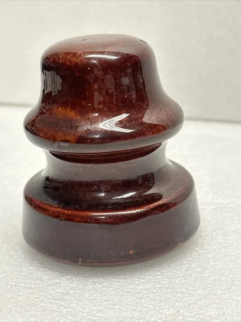 Ceramic / Porcelain Insulator - Brown Glaze  - MUSHROOM / TOADSTOOL