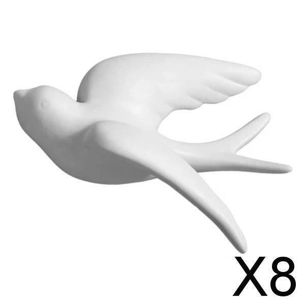 8X 3D Keramik Vogel Wandbild Wandbehang Kunst Wohnzimmer Büro Handwerk S nach