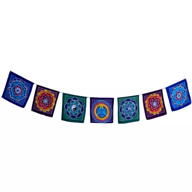 Prayer Flag Bali Batik Wall Art Lotus Om ॐ Yin Yang Mandala Garden Yard Art