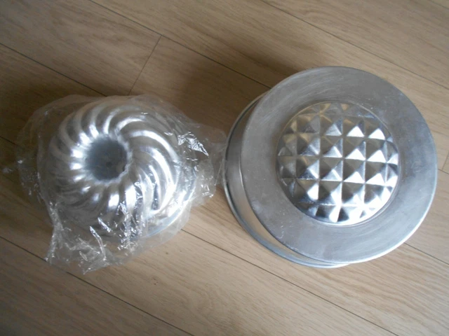 2 X STAMPI GELATINA ALLUMINIO OTNETTI 22cm & 16cm (1 NUOVI/SIGILLATI). MADE IN ITALY