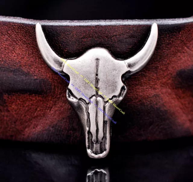 10X Western Cowboy Silver Bull Buffalo Skull Head Longhorn Leathercraft Concho