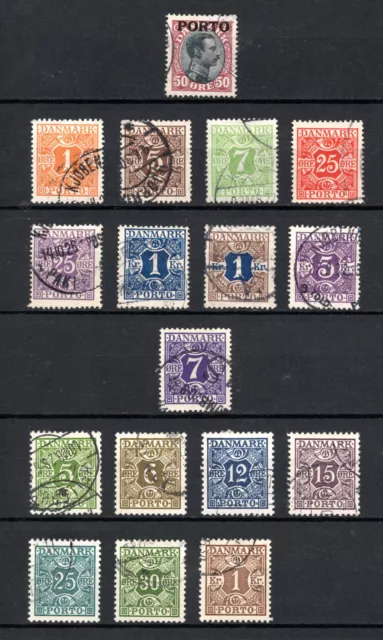 DANEMARK Taxe timbres oblitérés cote 130e (2)