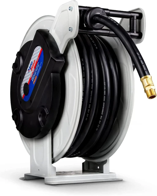 AlphaWorks Retractable ELITE 3/4" Inch x 65' Feet Extra Long Fuel Hose Reel