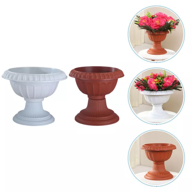 2 Pcs Pot De Fleurs Maison Décoration Pots Extérieurs Floral Mariage