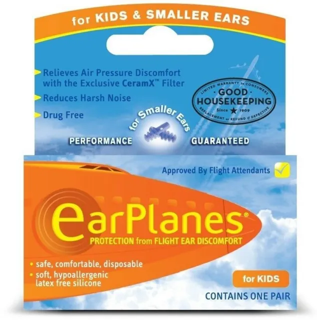 Flying Earplanes For Kids - Ear Plugs - Flight Ear Pain Protection