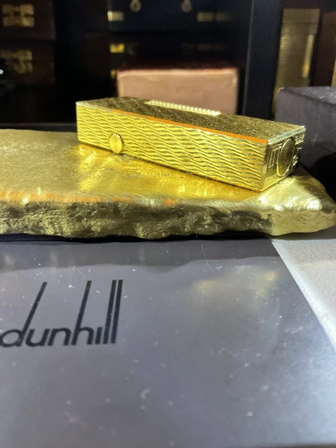 Dunhill Rollagas Briquet vintage des années 1970 - Motif vague dorée