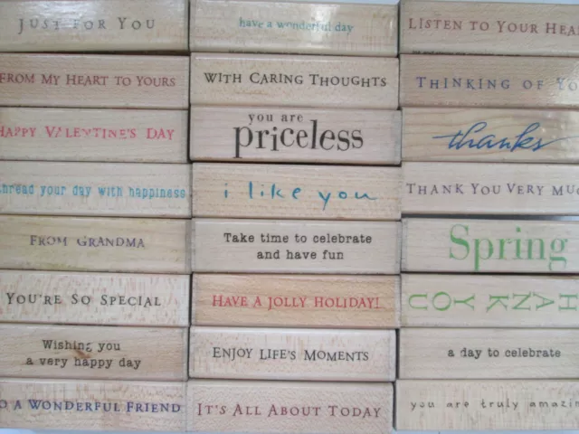 Hero Arts SENTIMENTS PHRASES GREETINGS TEXT  Wooden Rubber Stamps Card Making