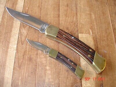 Buck Knife Custom Mini 110 Folding Hunter Usa 826 Blade Brass Macassar Wood 425M