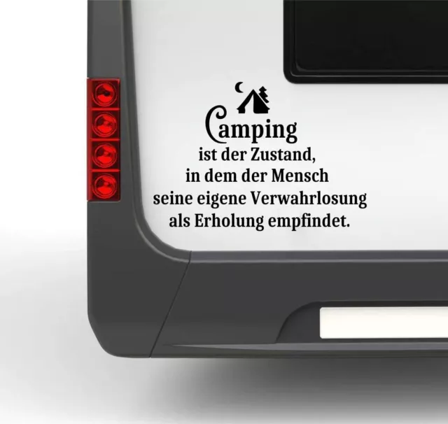 WOHNMOBIL WOHNWAGEN AUFKLEBER Lustiger Spruch Typ1 ca 25cm Camping ist