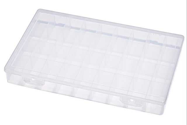 CONTENITORE in plastica 37,5 x 23 x 4,5 cm PVC BOX CON 36 SCOMPARTI VUOTO