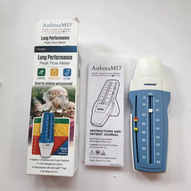 QUEST Asthma MD Lung Performance Peak Flow Meter New Open Box 2