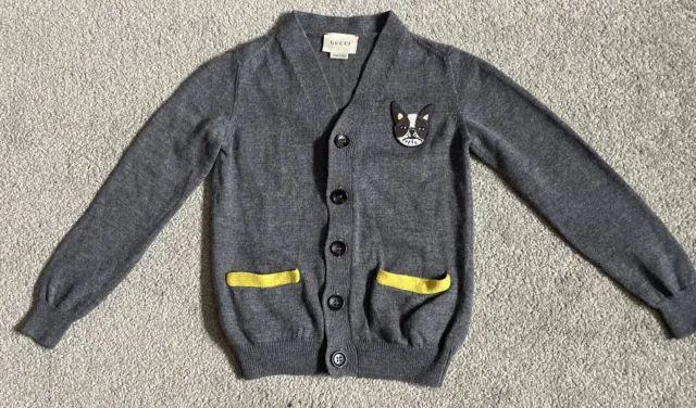 Cardigan in cotone grigio originale Gucci per bambini taglia età 4