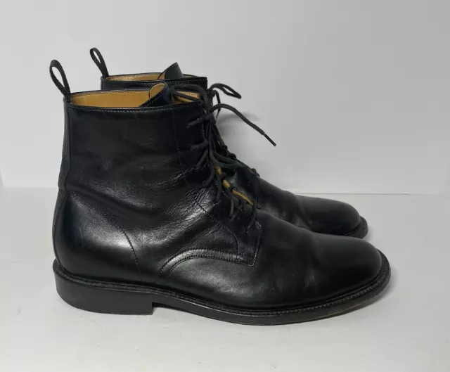 barneys new york Mens Black Leather Ankle Boots Size 11m Made In Italy 6627