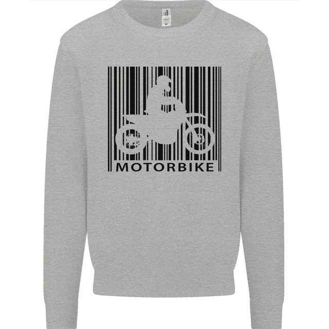 Felpa Maglione Moto Codice a Barre Biker Moto Uomo