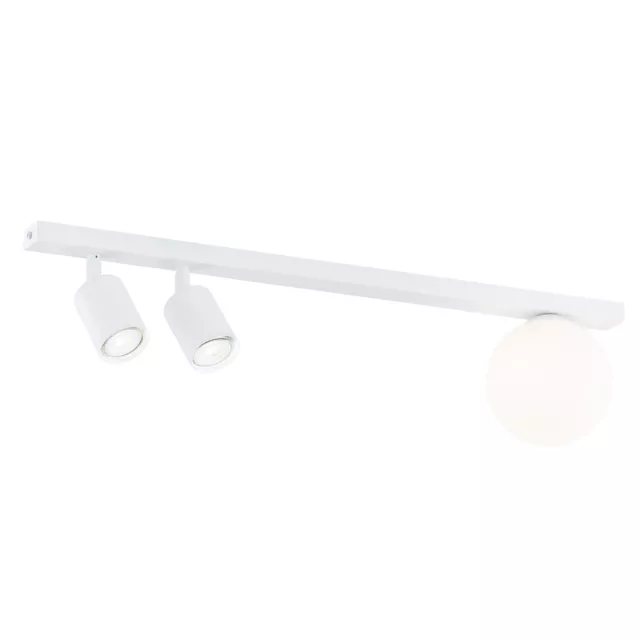 Foco de Techo Cristal Metal GU10 Ajustable Blanco 60CM Largo Moderno Lámpara