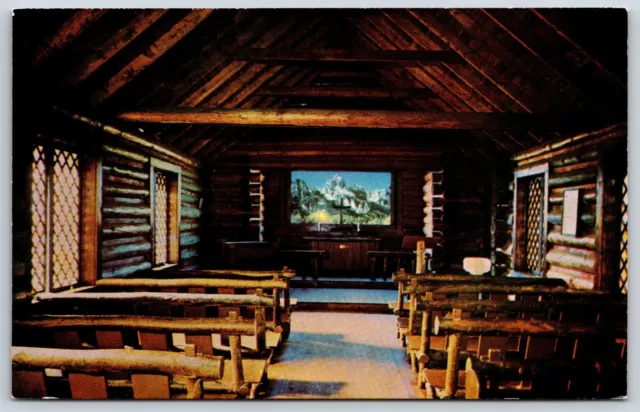 Interior View Chapel of the Transfiguration Moose Wyoming Postcard