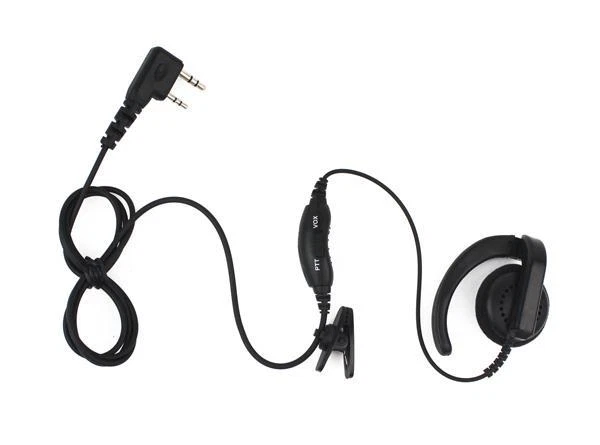 PTT Ear-Loop Earpiece Headset Mic 2-PIN for Kenwood Puxing Wouxun Baofeng Radio
