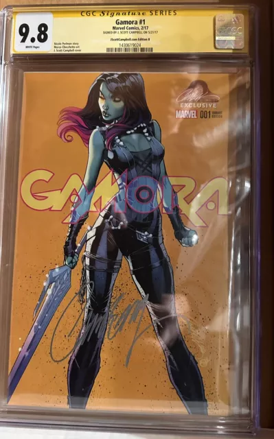 Gamora #1 CGC SS 9.8 Signed J Scott Campbell Cover B