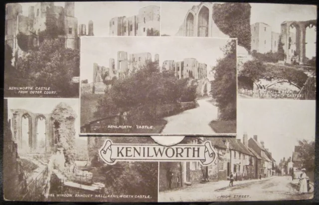 UK Postcard KENILWORTH CASTLE Warwickshire England Novelty Foldout Dainty Series