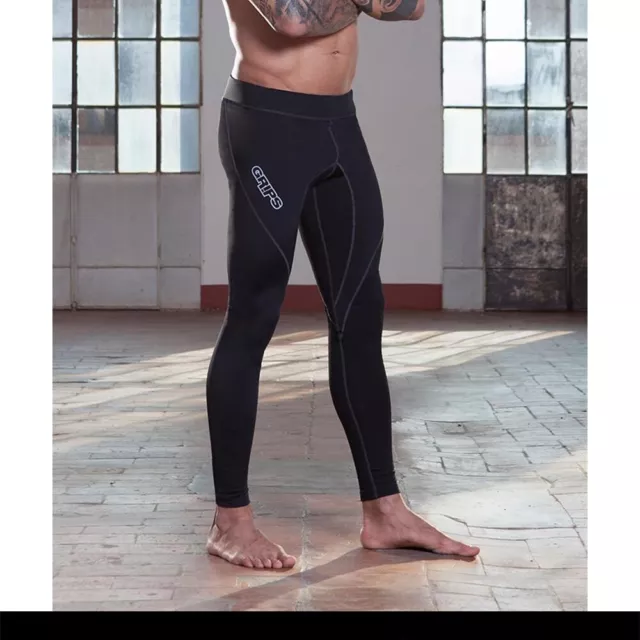 Grips Athletics Men's Leggings/Grappling Spats (Black)