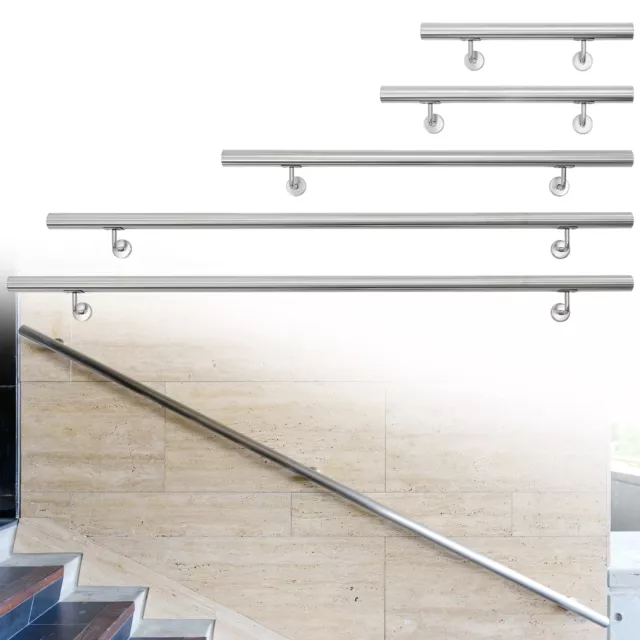 UISEBRT Rampe Escalier Acier Inoxydable avec 0 Tiges 150cm Main Courante  pour Escalier Balustrade Balcon