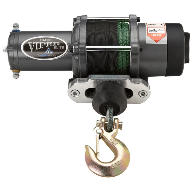 VIPER Elite 4500lb UTV Winch Kit w/ GREEN Synthetic Rope - 2019-2020 RZR Turbo S