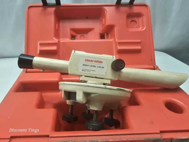 David White Instruments LP6-20 Transit Level Survey Measurement With Hard Case