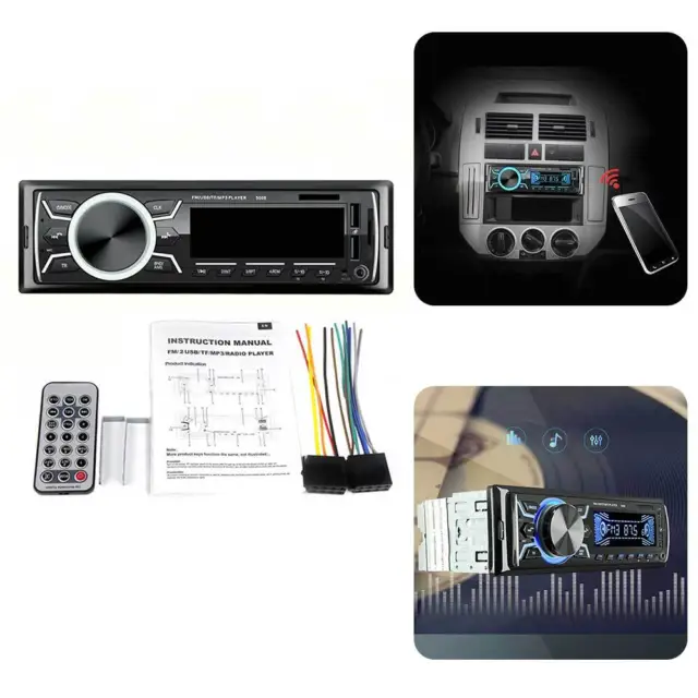 12V Bluetooth Stereo MP3 Player Autoradio 2 USB/TF/FM-Hauptgerät mit Farbwechsel