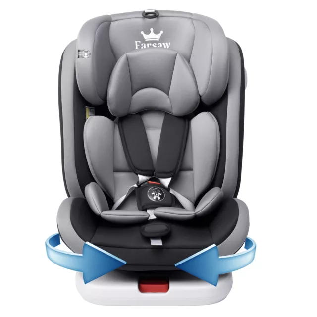 Farsaw Siège auto Isofix 0-36kg groupe 0-3 siège auto rotatif à 360° reboarder 2