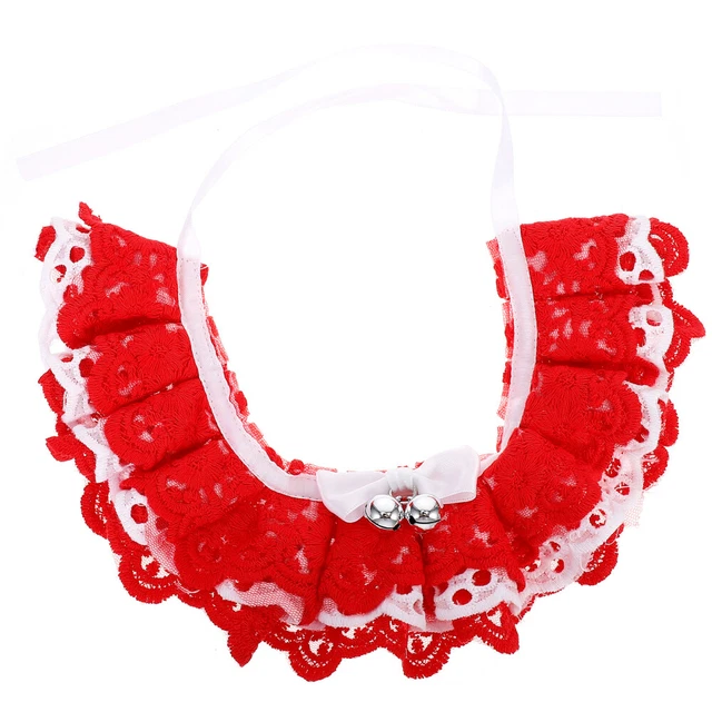 Petit Collier De Chiot Bavoir Pour Animaux De Compagnie Décorations Rouges Cou