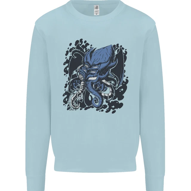 Felpa Cyberpunk Cthulhu Kraken Octopus da uomo maglione 12