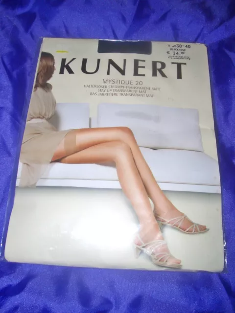 Kunert Mystique halterlose Strümpfe Nylons Gr. 38-40 schwarz 20 denier Stay Ups