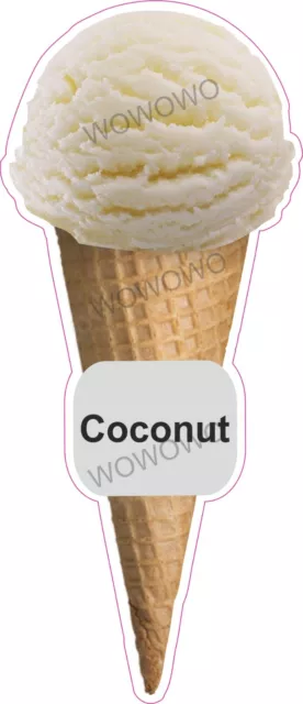 Ice cream van sticker Coconut Scoop Cone waffle trailer shop cafe decals