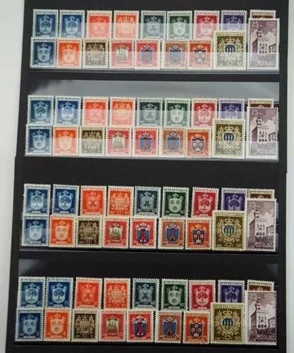 1945 San Marino; 4 mal Serie Wappen, postfrisch/MNH, MiNr. 318/34, ME 400,-