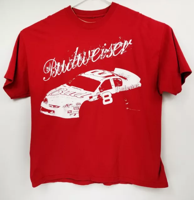 Nascar Mens Budweiser Dale Earnhardt Jr #8 XL Red S/S T-Shirt EUC