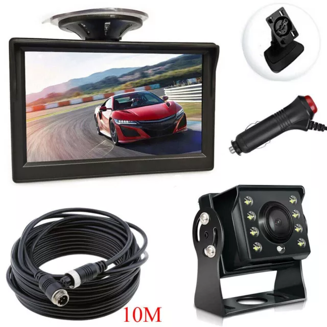 Camper Truck RVs Van 12V-24V 4 Pin 5" Rear View Monitor Reversing Camera System