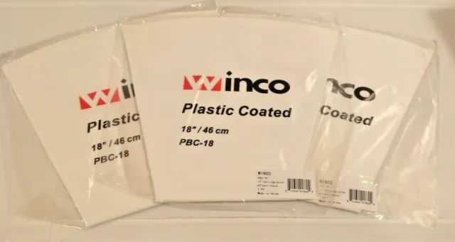 Lot of 3 Winco 18" Plastic Coated Pro Pastry Decorating Bag Reusable Cotton NEW