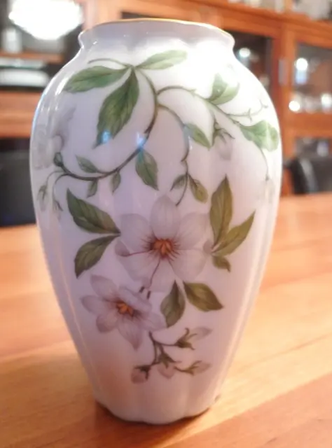 dekorative Royal KPM Porzellan Vase Blumenvase Blumendekor, Goldrand, # 1060/13