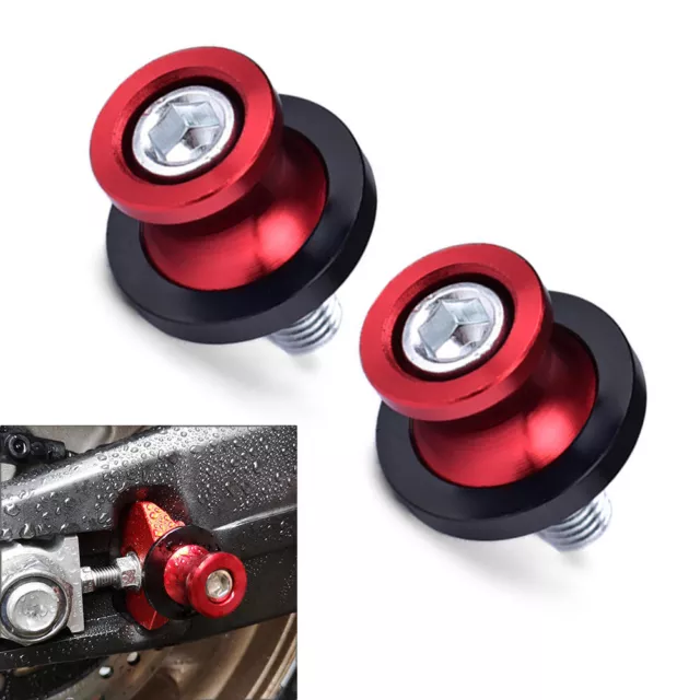 M8 Swingarm Spools Slider Stand Screw 8MM For HONDA CBR 600 900 1000 RR Red Pair