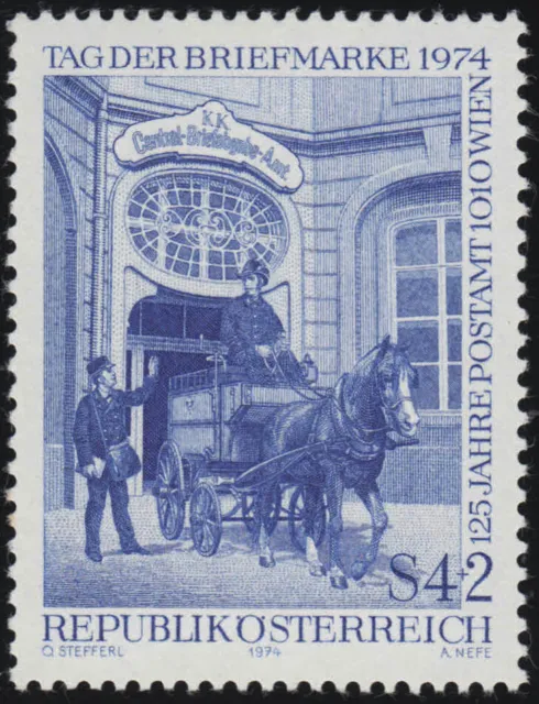1471 Tag der Briefmarke, Posthof Postamt 1010 Wien im Jahre 1905, 4 S + 2 S,  **