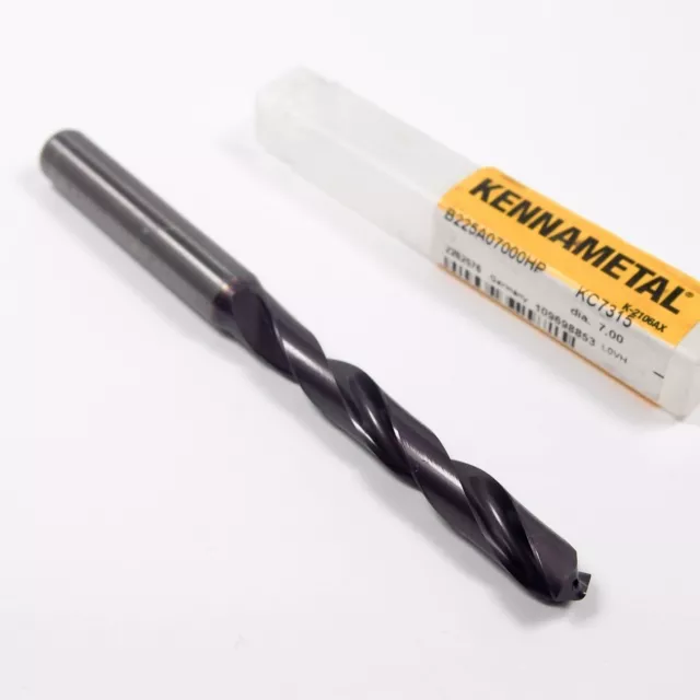 KENNAMETAL Carbide Coolant Jobber Drill 7mm 0.2756" TiAlN 2262576