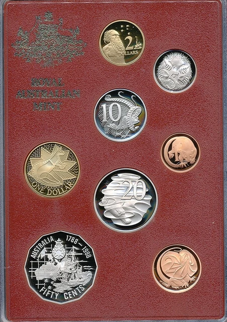 AUSTRALIA 1988 PROOF 8 Coin Set - Original Packaging and