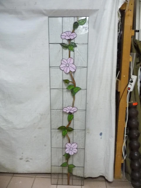 5737. gebr. Bleiglas Tiffany Glas Fassung Glasfassung 195 x 41 cm