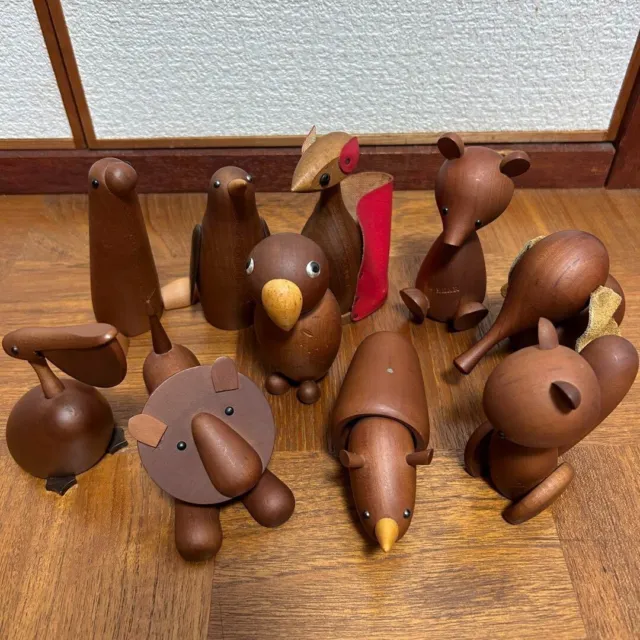 Royal Pet Wood Animal Series by Senshukai Set of 9 Retro Antique Collectibles