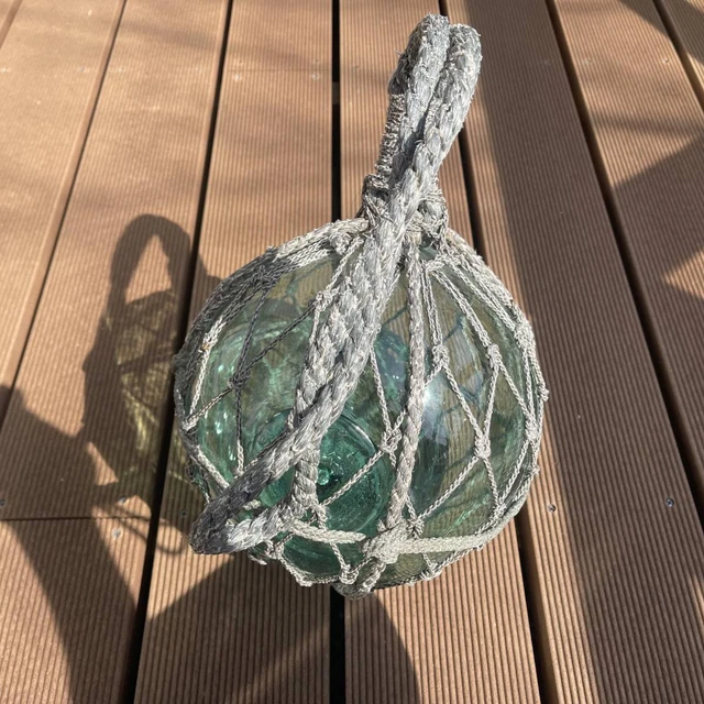 Japanese Glass Fishing Float Net Buoy Glass Ball 25cm Vintage Showa Retro