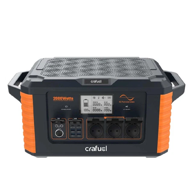 Crafuel Portable Power Station 2000W Power Bank Générateur solaire d'extérieur