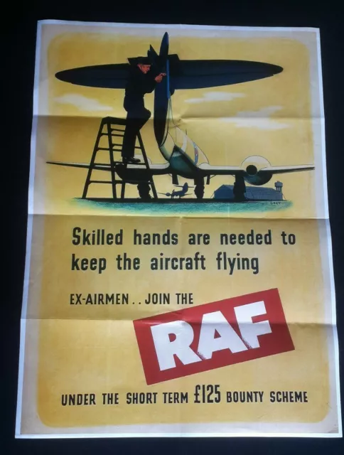 1943 Ww2 Raf Royal Air Force Aircraft Pilot Plane Airplane War Propaganda Poster