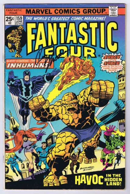 Fantastic Four #159 VG Signed w/COA Roy Thomas 1975 Marvel Comics